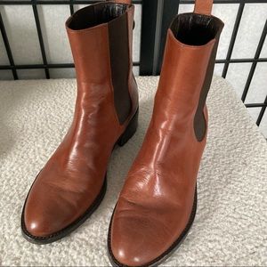 Cole Haan Nike Air Merit Evan Leather Short Waterproof Brown Booties Boots 8